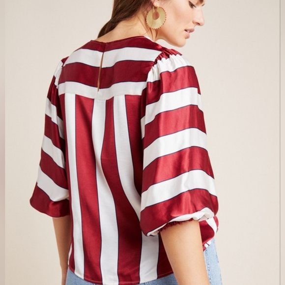 MAEVE BY ANTHRO Maria wide striped blouse 0 - Picture 2 of 11